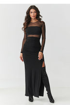  Lange jurk model 218306 Makadamia 