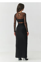  Lange jurk model 218306 Makadamia 