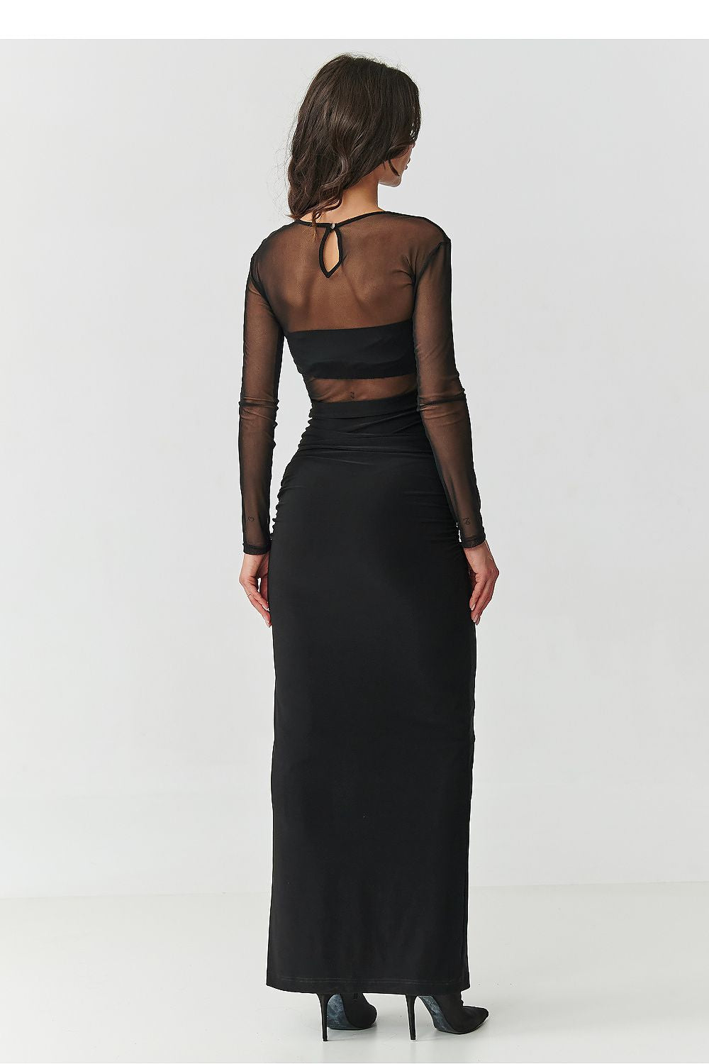  Lange jurk model 218306 Makadamia 